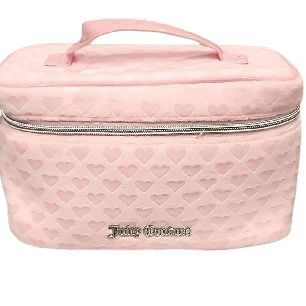 Juicy‎ Couture Signature Heart Velour Cosmetic Traincase